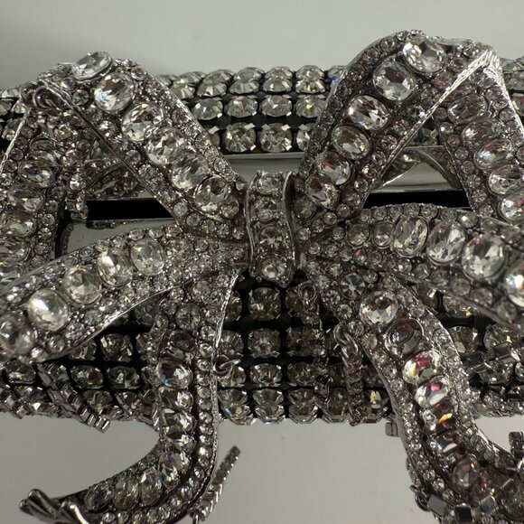Self-Portrait Crystal Embellished Clutch With Bow Detail - Picture 12 of 13